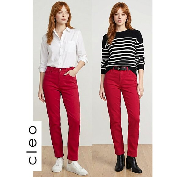 cleo Denim - CLEO - Red Every Body slim fit jeans